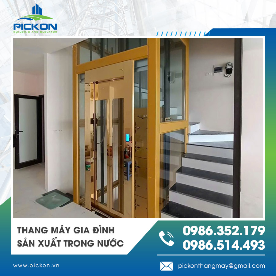Thang máy gia đình sản xuất trong nước phù hợp cho biệt thự và nhà nhiều tầng Thang máy gia đình sản xuất trong nước phù hợp cho biệt thự và nhà nhiều tầng