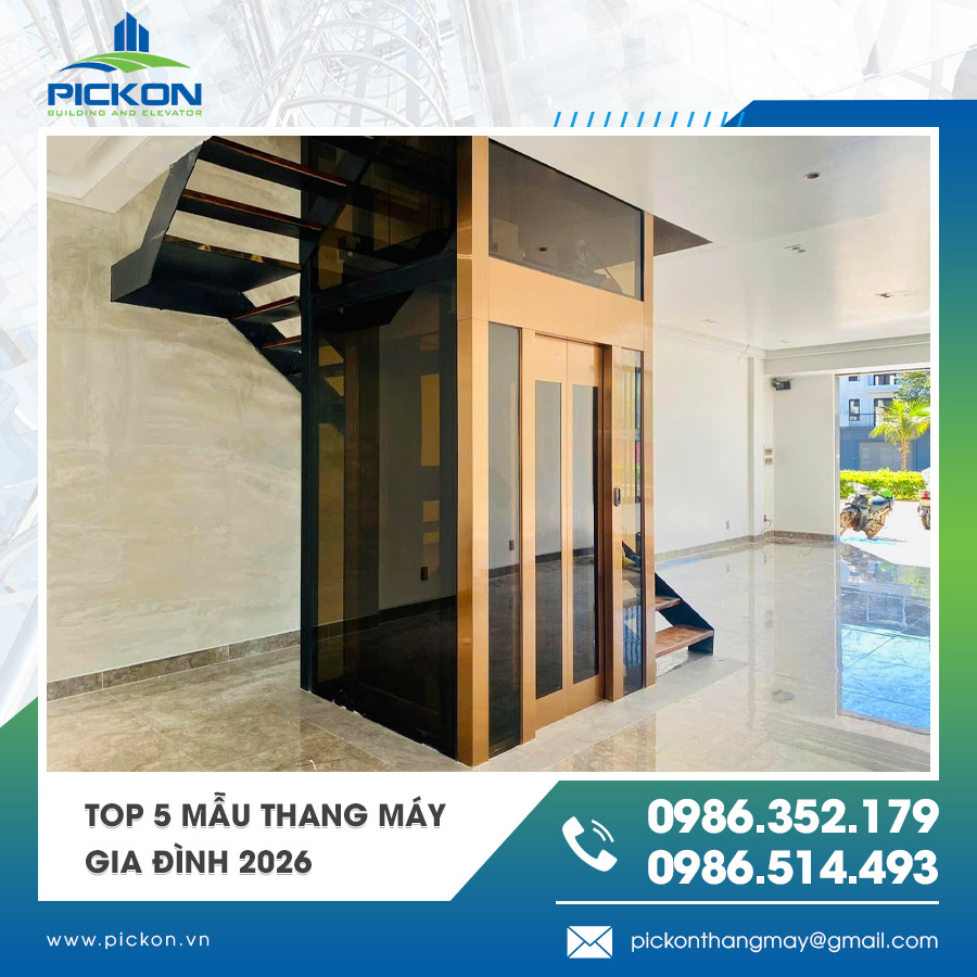 Mẫu thang máy gia đình vận hành êm ái và an toàn Mẫu thang máy gia đình vận hành êm ái và an toàn