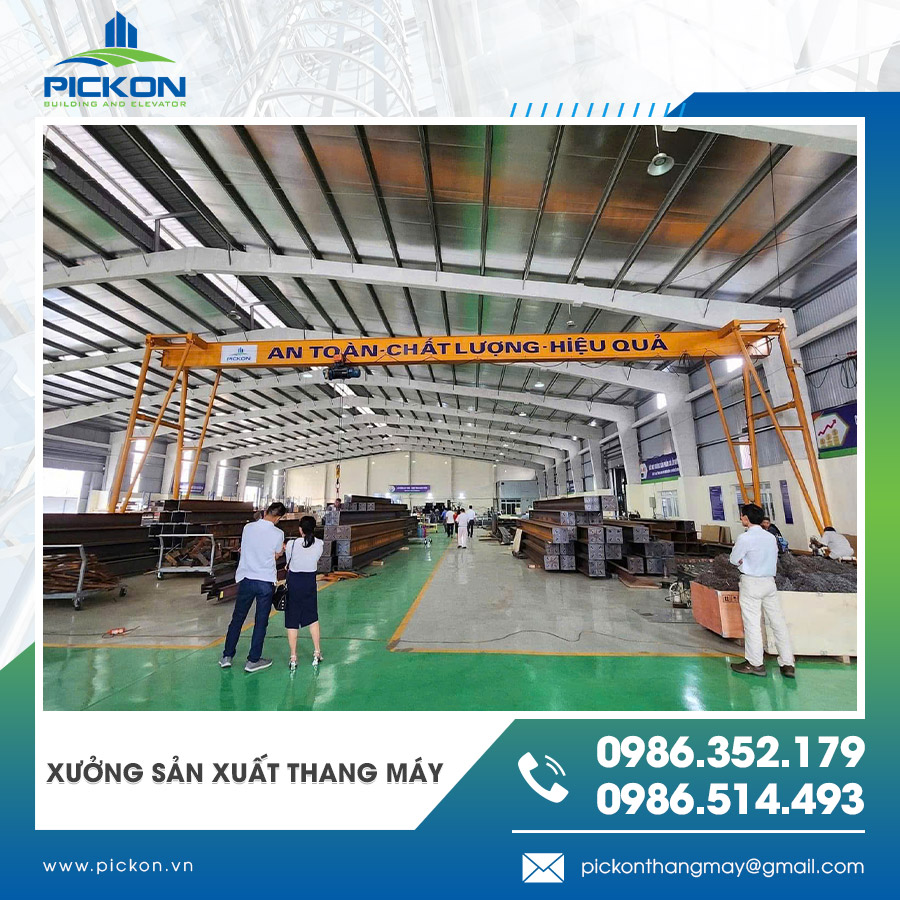 Xưởng sản xuất thang máy với dây chuyền công nghệ hiện đại